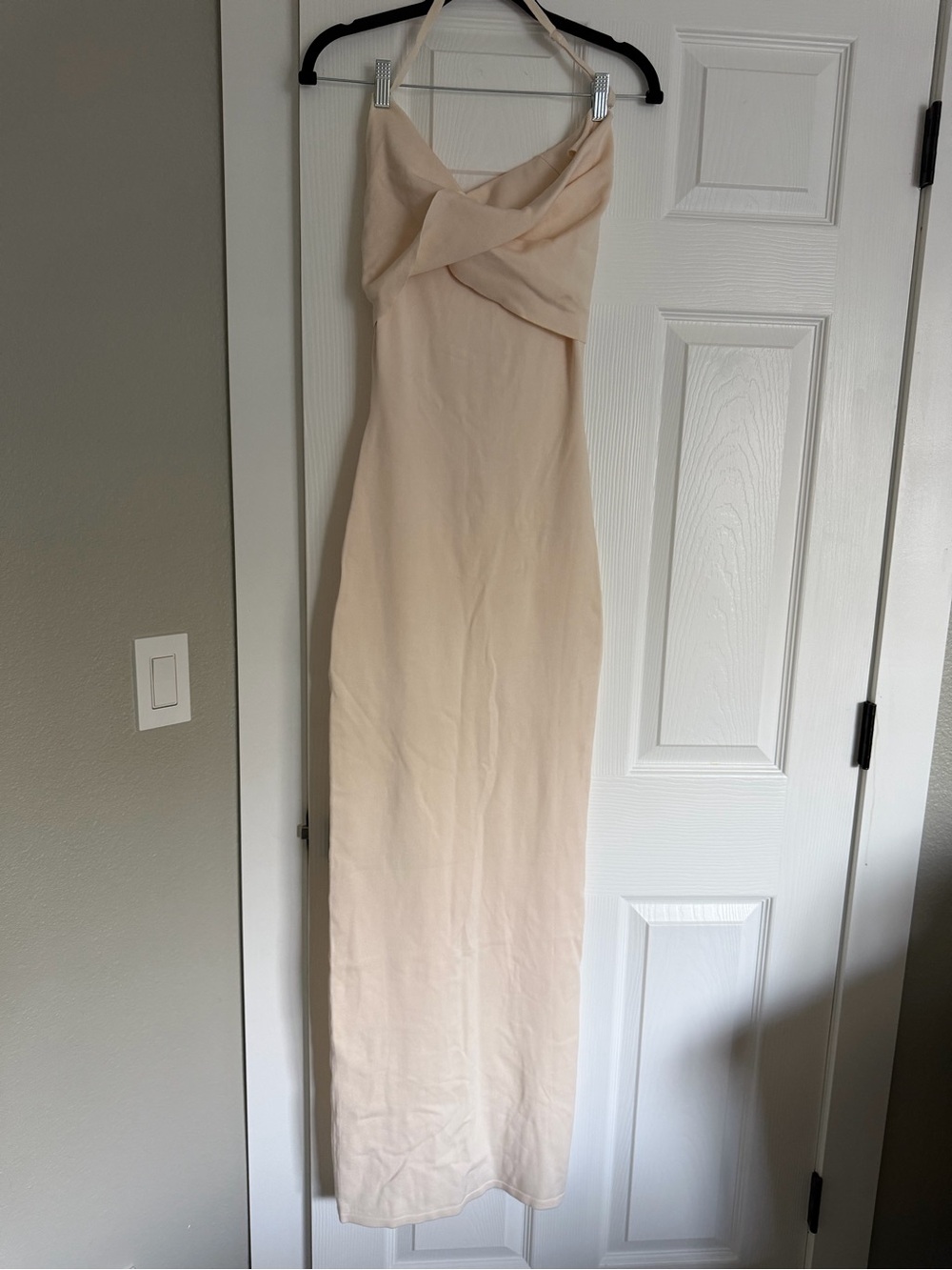 Meshki Cream Twist-Front Maxi Dress for Girls
